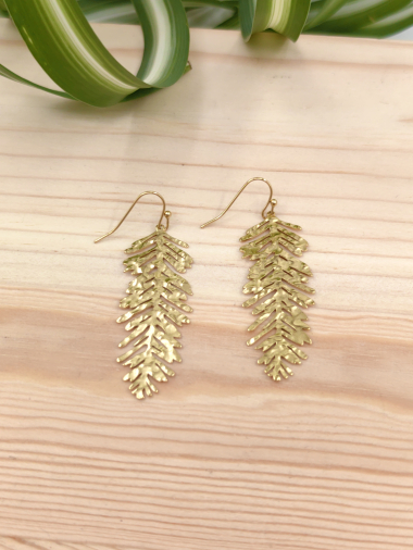 Wholesaler Glam Chic - Stainless steel leaf earring