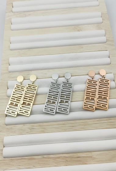 Wholesaler Glam Chic - Stainless steel message earring