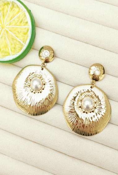 Wholesaler Glam Chic - Pearl Disc Earring