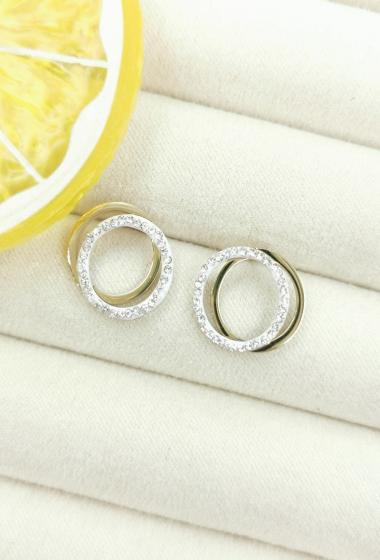 Wholesaler Glam Chic - Stainless steel double circles earring