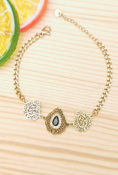 Wholesaler Glam Chic - Tree motif bracelet with rhinestones and crystal