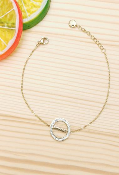 Wholesaler Glam Chic - Love bracelet with rhinestone circle