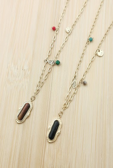 Mayorista Glam Chic - Necklace with natural stone in stainless steel