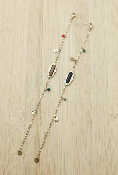 Grossiste Glam Chic - Bracelet avec pierre naturelle en acier inoxydable