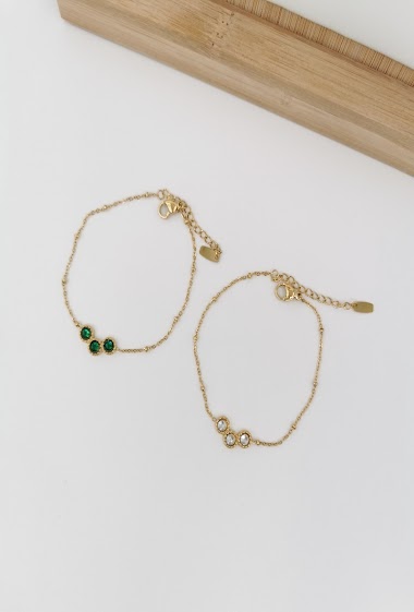 Wholesaler Glam Chic - Bracelet with stainless steel rhinestones