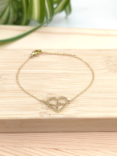 Wholesaler Glam Chic - Stainless steel heartbeat bracelet