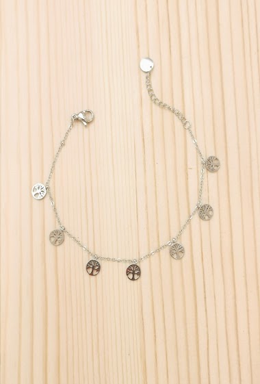 Wholesaler Glam Chic - Stainless steel tree of life charm bracelet