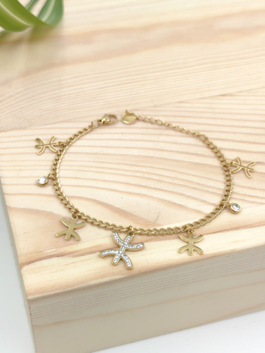 Wholesaler Glam Chic - Berber charm bracelet with stainless steel rhinestones