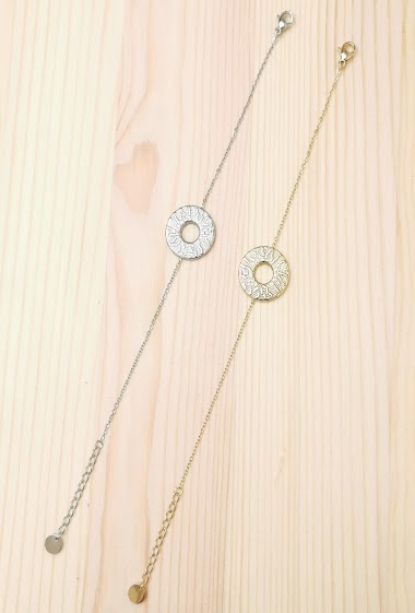 Grossiste Glam Chic - Bracelet cercle avec motif en acier inoxydable