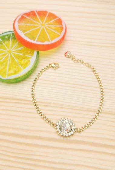 Wholesaler Glam Chic - Crystal bracelet surrounded by rhinestones