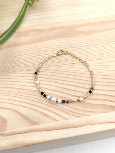 Wholesaler Glam Chic - Crystal bracelet with stainless steel bead