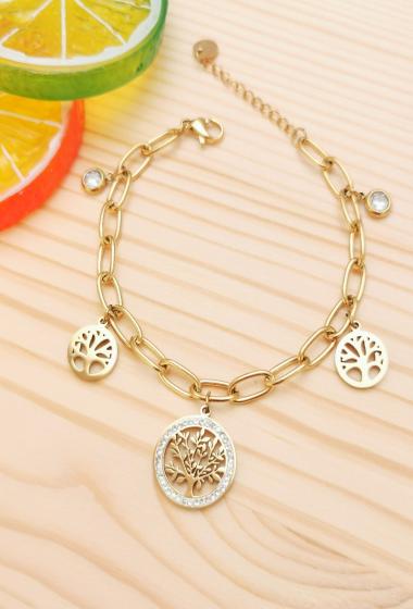 Wholesaler Glam Chic - Tree of life double chain bracelet