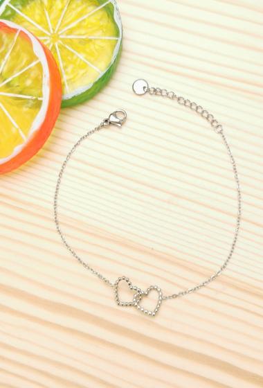 Wholesaler Glam Chic - Double crossed hearts bracelet