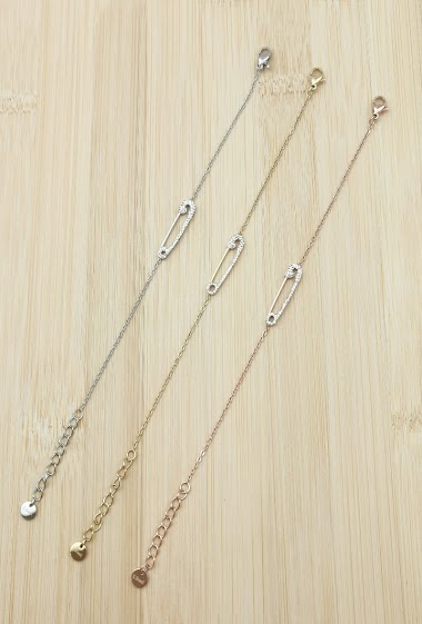 Wholesaler Glam Chic - Stainless steel safety pin bracelet