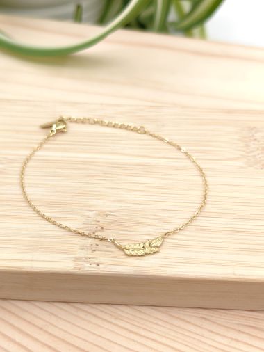 Wholesaler Glam Chic - Stainless steel leaf bracelet