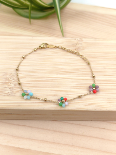 Wholesaler Glam Chic - Stainless steel flower bracelet