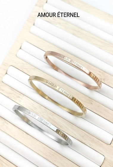 Großhändler Glam Chic - AMOUR ETERNEL  message bangle in stainless steel