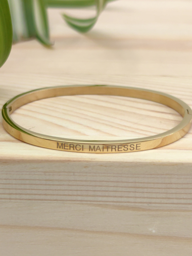 Wholesaler Glam Chic - THANK YOU MAITRESS message bangle bracelet in stainless steel