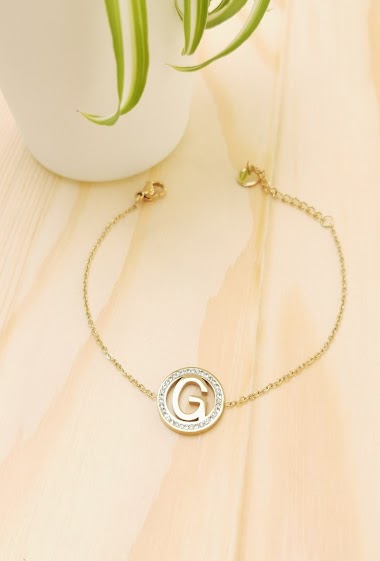 Wholesaler Glam Chic - Stainless steel alphabet letter G bracelet