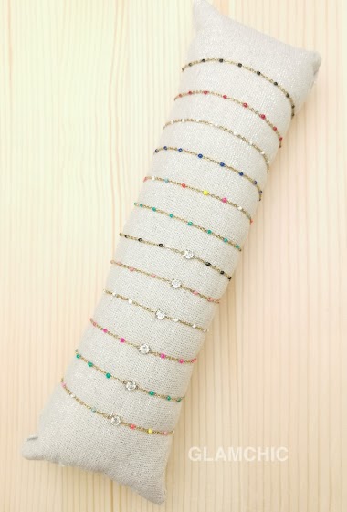 Großhändler Glam Chic - Armband-Set bestehend aus 12 Stück mit Edelstahlperle