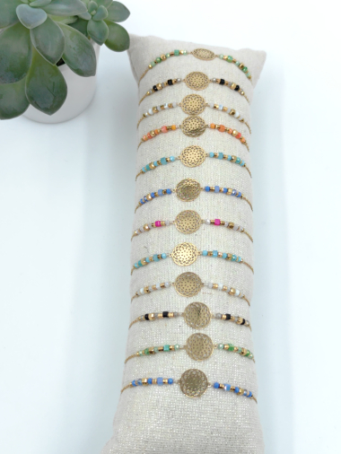 Grossiste Glam Chic - Bracelet lot de 12 pièces avec boudin en acier inoxydable