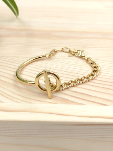 Wholesaler Glam Chic - Round stainless steel barrette bracelet