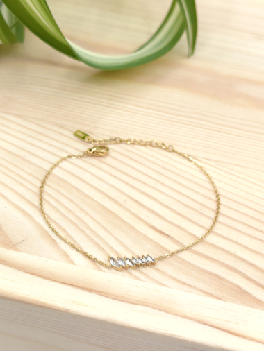 Wholesaler Glam Chic - Stainless steel rhinestone bracelet