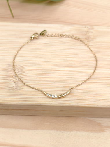 Wholesaler Glam Chic - Rhinestone bracelet set in stainless steel