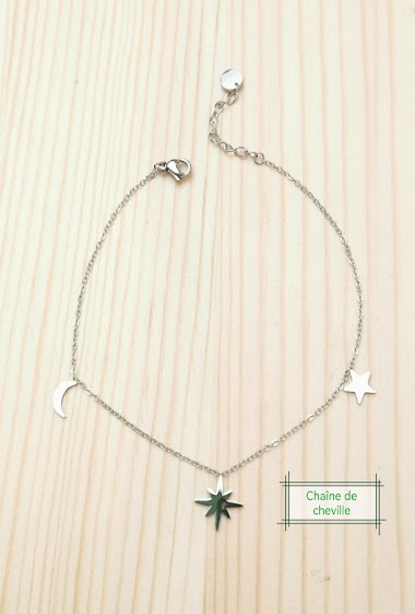 Mayorista Glam Chic - Stainless steel star anklet