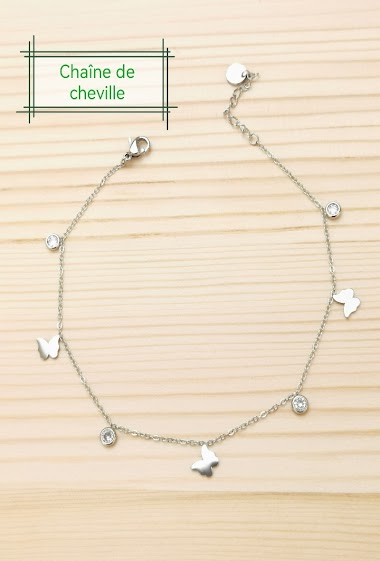 Großhändler Glam Chic - Stainless Steel Butterfly Anklet