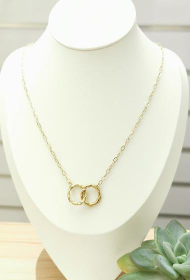 Wholesaler Glam Chic - Chained Double Ring Necklace