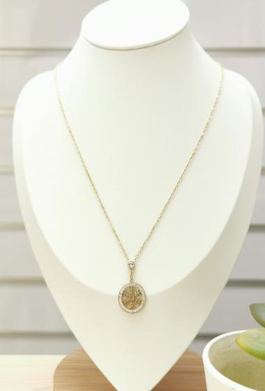 Wholesaler Glam Chic - Snowflake necklace with rhinestones