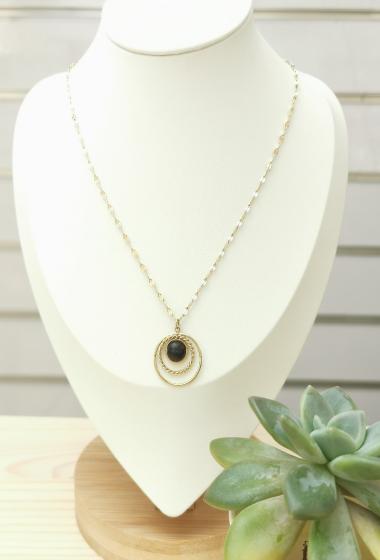 Wholesaler Glam Chic - Circular natural stone necklace