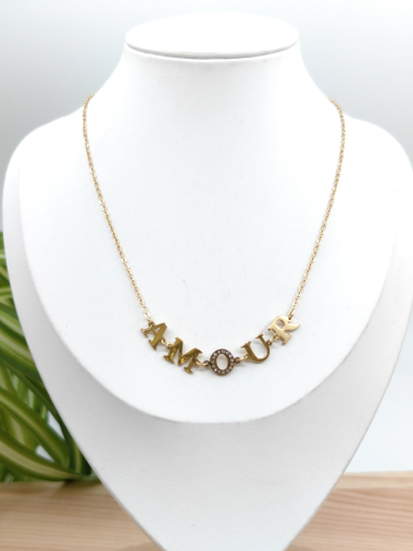 Wholesaler Glam Chic - LOVE necklace in stainless steel