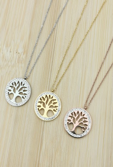 Mayorista Glam Chic - Stainless steel tree of life necklace