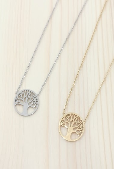 Großhändler Glam Chic - stainless steel tree of life necklace