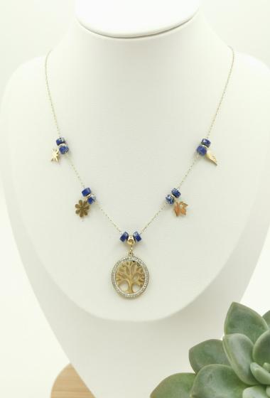 Wholesaler Glam Chic - Tree of life necklace and pendants with stainless steel beads