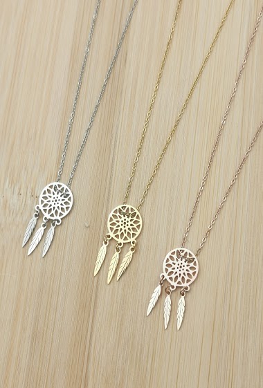 Wholesaler Glam Chic - Stainless steel dreamcatcher necklace