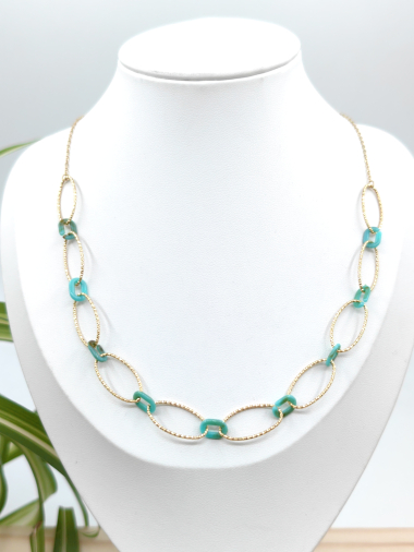 Wholesaler Glam Chic - Necklace with stainless steel acrylic