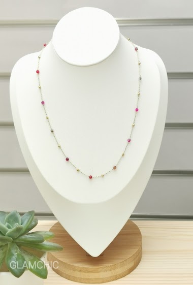 Wholesaler Glam Chic - Necklace with stone in stainless steel
