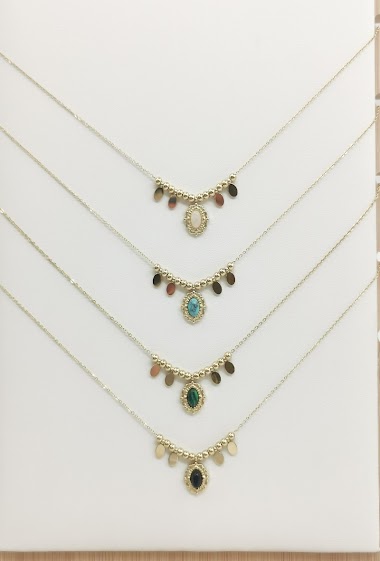 Wholesaler Glam Chic - Necklace with stone in stainless steel
