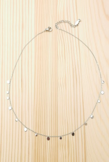 Wholesaler Glam Chic - Stainless Steel Circle Charm Necklace