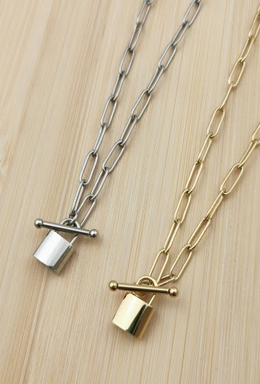 Wholesaler Glam Chic - Stainless steel padlock necklace