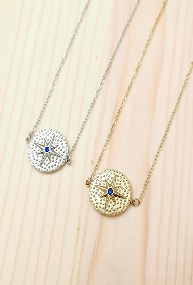 Wholesaler Glam Chic - Circle necklace with stainless steel star