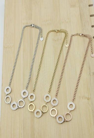 Wholesaler Glam Chic - Stainless Steel Circle Necklace