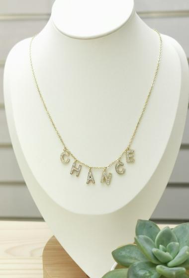 Wholesaler Glam Chic - CHANCE necklace with rhinestones in stainless steel