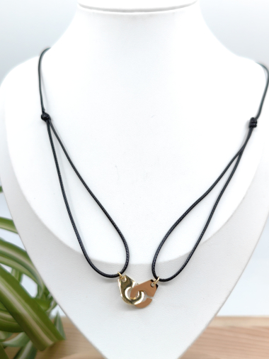 Wholesaler Glam Chic - Stainless steel handcuff cord necklace