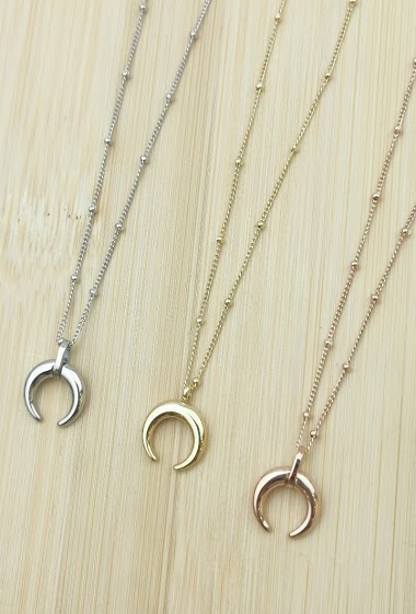 Mayorista Glam Chic - Stainless steel horn necklace