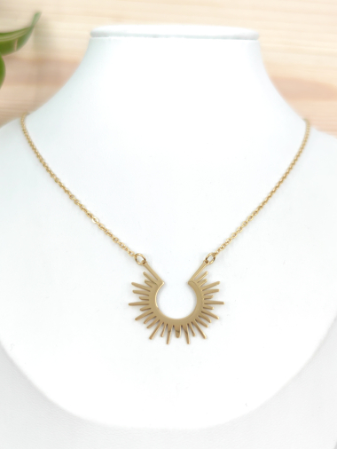 Wholesaler Glam Chic - Half sun necklace in stainless steel