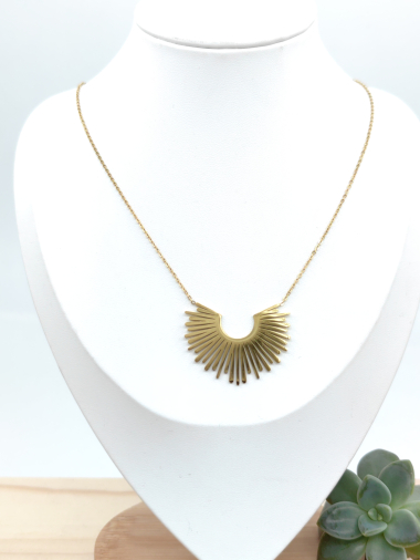 Wholesaler Glam Chic - Half sun necklace in stainless steel